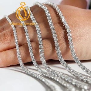 Igi Chain10K เทนนิสเพชร14K 18K ทอง3มม. 4มม. 5มม. <span class=keywords><strong>VVS</strong></span> สร้อยคอเพชรสำหรับผู้หญิงผู้ชายของขวัญ - Product Image 1