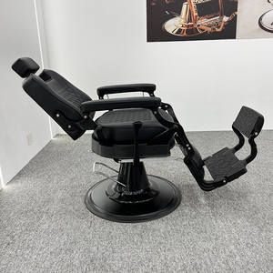 Fauteuil de Barbier Vintage Inclinable avec Repose-Pieds en PVC pour Hommes – Idéal pour Coiffure, Permanente, Teinture, Rasage et Soins du <span class=keywords><strong>Visage</strong></span> - Product Image 3