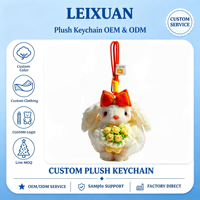 Gantungan Kunci Boneka Kelinci Putih Lucu dengan Pita Oranye dan Buket Bunga, Boneka Kelinci Berbulu Lembut, Liontin Tas dengan Tali Oranye untuk Anak Perempuan