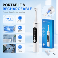 Nettoyeur dentaire électrique avec lumière LED, 5 modes, polisseur sonique pour les dents avec 6 têtes interchangeables, éliminateur de plaque et de tartre pour usage domestique