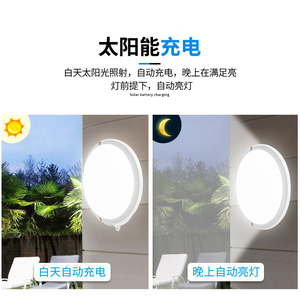 ไฟ LED กลางแจ้งแบบใช้พลังงานแสงอาทิตย์ มอเตอร์ DC แสงสีขาวนวล 2700K 5 ใบพัด แบตเตอรี่แบบชาร์จได้ ติดตั้งแบบฝัง ดีไซน์ทันสมัย - Product Image 5