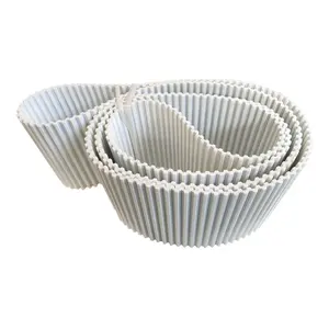 DT10 Double Side Staggered Seamless Flex white pu timing belt pu toothed belt