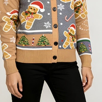 Pull décontracté de Noël à col en V et manches longues, personnalisable en gros