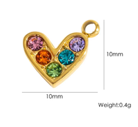 Pendentif Cœur Creux en Acier Inoxydable Série Love, Coloré et Inaltérable, pour Bricolage