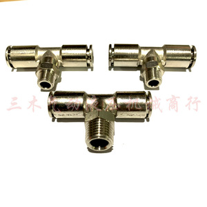 Stainless Steel <b>Quick</b> Connect Tee T Type PB8 02 External Thread <b>Connector</b> PB4 M6 PB4 02 Pneumatic Fittings - Product Image 4