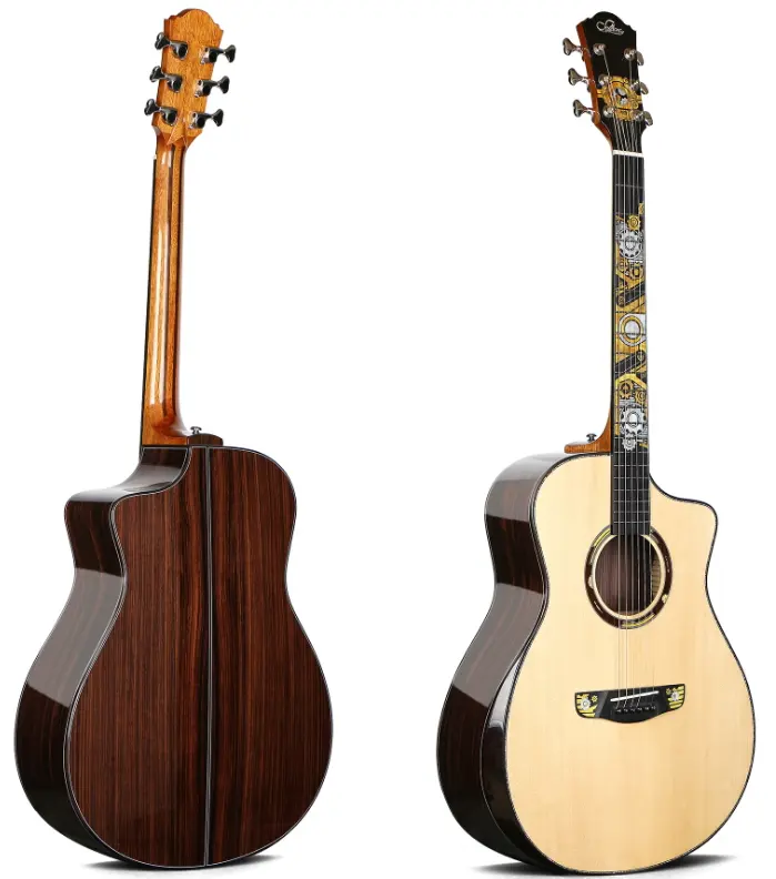 Zarif Sevillana 1905 high-end elektrikli akustik gitar profesyonel el yapımı 41 inç tüm katı halk gitar müzikal severler için