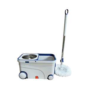Ổ đĩa kép 360 quay Microfiber lau và xô thiết lập với giỏ nhựa phẳng xử lý thép cực 360 độ hiệu quả làm sạch - Product Image 1