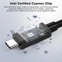 Câble d'extension USB-C 3.1 Gen2 2 mâles-2 femelles, transfert de données 40 Gbit/s et vidéo 240 W PD240W, en alliage d'aluminium pour ordinateur