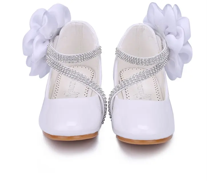 toddler little girl dress shoes wedding shoes with flowers flower girls high heel shoes princess party footwear