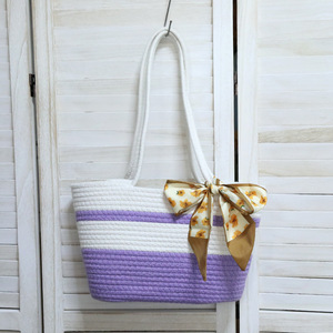 New Cotton Rope Storage <b>Basket</b> Wholesale Decorative Handheld Gift Small <b>Flower</b> Tote Bag Fashionable - Product Image 3