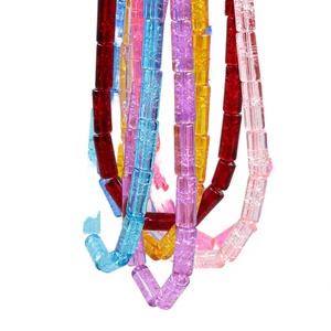 Perles en verre de cristal de lampwork en résine craquelée lourde, cylindriques, de taille et couleur personnalisées, pour la fabrication de bracelets et de colliers - Product Image 4