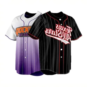 Grosir Healong Sublimasi Bisbol Seragam Desain Kustom Hitam Kosong Baseball Jersey