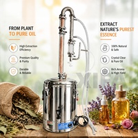 Distillateur d'huiles essentielles en acier inoxydable 304, 15L, à vapeur, antirouille, facile à nettoyer, équipement de distillation pour lavande et rose, usage professionnel