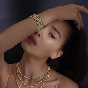 กำไลข้อมือลูกปัดมิตรภาพสแตนเลสสตีล 316L ชุบทอง 18K หนา 3 มม. ดีไซน์ใหม่สั่งทำขายส่งแบบคลาสสิกสำหรับทุกเพศ - Product Image 5