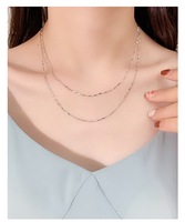 Collier en argent sterling S999 plaqué platine, vente en gros d'usine, chaîne à maillons luxueuse, pendentif minimaliste, chaîne de clavicule pour femmes