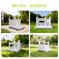 Château gonflable blanc, petit château gonflable d'extérieur en PVC, fête de jardin, château gonflable pour sauter