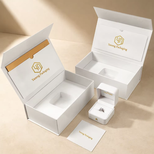 Manufacturer Custom Eco-friendly Cardboard Jewelry Ring Earrings Pendant Packaging Box with Anti-Tarnish <b>Silver</b> Polishing <b>Cloth</b> - Product Image 3