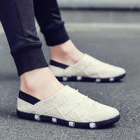 Chaussures décontractées légères et abordables pour hommes, en toile respirante, antidérapantes, à bout rond, plates, pour toutes les saisons
