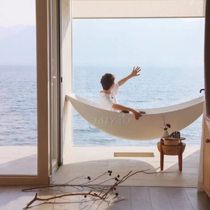 อ่างอาบน้ำอะคริลิคแบบแขวนผนัง สีดำ อ่างอาบน้ำแบบแขวน อ่างน้ำวน อ่างจากุซซี่แบบแขวน อ่างอาบน้ำแบบแขวนในร่ม อ่างน้ำวนนวดตัวแบบลอยได้ - Product Image 3