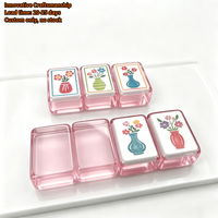 Tuiles de Mahjong Américain en Acrylique Transparent Rose Personnalisées XFL 160 pièces, Imprimées UV, Motif Floral, Tuiles de Jeu de Mahjong Personnalisées Intégrées