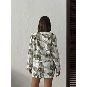 Topshow Bohemian Floral Embroidered <b>Shirt</b> Vintage 3D Striped Knitted Size XL Sequined Loose for Spring/ Autumn <b>Parties</b> - Product Image 1