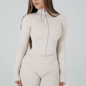 Giogo vendere bene nuovo tipo di <span class=keywords><strong>abbigliamento</strong></span> pantaloncini pelle di Nylon amichevole corsa palestra giacca da Yoga <span class=keywords><strong>abbigliamento</strong></span> <span class=keywords><strong>sportivo</strong></span> 2 pezzi Yoga Set per le donne - Product Image 2