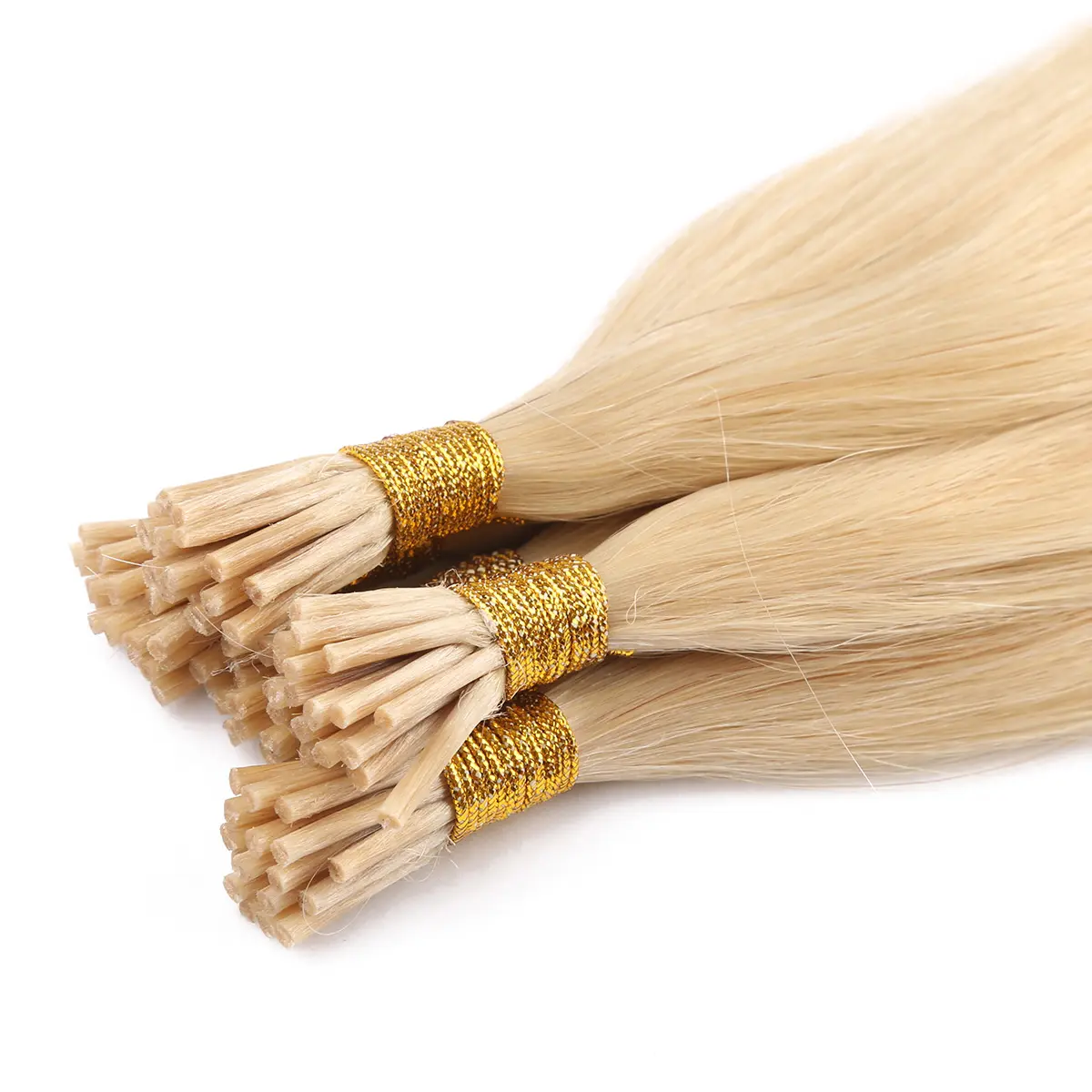 100% insan bakire ham hint saç çift çizilmiş manikür hizalanmış kemik düz i ucu 613 # insan saçı postiş