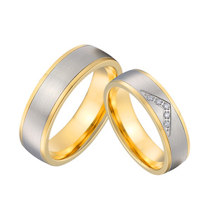 Anelli Nuziali Bicolore Placcati in Oro 24K, Design per Coppie, Fedi d'Amore per Uso Quotidiano, Anniversari, Feste, Regali per San Valentino - Product Image 4
