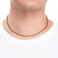 Collier personnalisé avec logo, tendance, plaqué or 18 carats, en acier inoxydable, chaîne en bambou carrée, pendentif simple, cadeau pour homme et femme