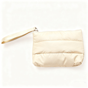 Bolsa plana de maquillaje de viaje de embrague de maquillaje plateada acolchada personalizada para mujer - Product Image 5