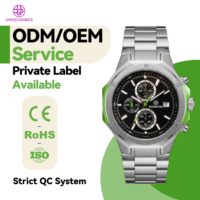 Montre-bracelet chronographe à quartz pour homme en acier inoxydable 316, étanche 5 ATM, avec date et luminescence, pour le développement de marques et la fourniture en gros