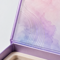 Boîte d'emballage en carton rigide avec couvercle à charnière magnétique, laminage mat et marquage à chaud pour produits de soin de la peau, logo personnalisé
