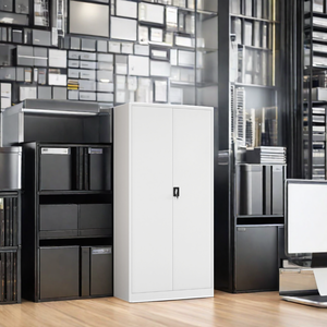 핫 세일 2 도어 현대 사무실 금속 저장 파일 캐비닛 4 선반 서류 정리 캐비닛 홈 창고 작업장 튼튼한 강철 플라스틱 - Product Image 6