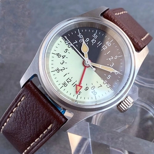 39mm pilota 24 ore bianco e nero quadrante luminoso GMT più fuso orario orologio NH34 meccanico Vintage orologio uomo OEM - Product Image 4