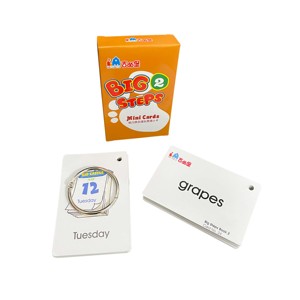 Cartes flash éducatives imprimées sur mesure pour enfants, cartes d'apprentissage de l'anglais BIG STEPS Mini avec reliure à anneaux - Product Image 1