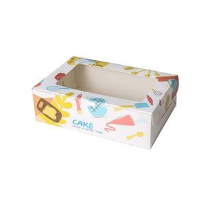 <span class=keywords><strong>Caja</strong></span> de Papel Kraft Blanca y Marrón con Ventana Transparente, Pequeño Contenedor de Regalo para Postres, Recubrimiento UV, Proveedor de Cajas de Regalo para Postres - Product Image 5