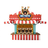 Tolefun CE Panneau de stand de jeu de compétences pour carnaval en extérieur, à 3 faces, pour remises de prix, modèle 'Smash Mouth Knock the Teeth', pour complexes hôteliers, avec luminescence