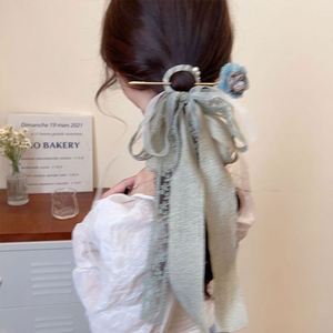Women Ancient Style Hanfu Hair Ribbons Headwear <b>Flower</b> Tassel <b>Sweet</b> Hair Pins for Women Female Barrette Clip Vintage Hair Sticks - Product Image 6