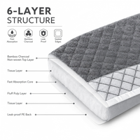 Protège-tapis d'apprentissage jetables en charbon de bambou et PE pour animaux de compagnie, avec noyau ultra-absorbant, contrôle des odeurs, écologiques et anti-fuites