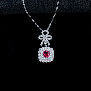 925 Silver Cultivated <b>Ruby</b> <b>Necklace</b> - Product Image 3