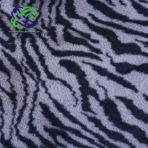 Print Faux Fur Popular Animal Zebra Print Faux Rabbit Fur Fake Fur Fabric For Coat Scarf Shoes Bag Blanket