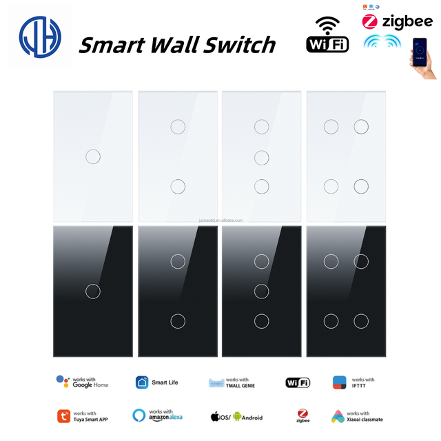 Smart Home Automation System Wall Switch Electric Double Pole Compatible with Smart Life App Remote Control for Construction