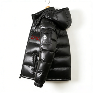 Chaqueta de Plumón Gruesa de Invierno de Alta Calidad Personalizada, Chaqueta Acolchada con Capucha de Plumas para Exteriores, para Hombre - Product Image 2