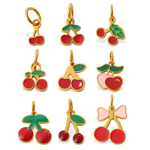 Breloques cerises en alliage de zinc, pendentifs pour bijoux DIY, accessoires unisexes, cadeau en forme de fruit - Product Image 5