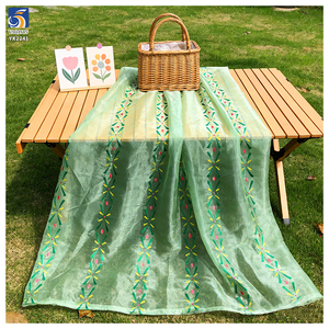 Tela de Organza Transparente con Purpurina Verde YX2241, Tela Personalizada para Vestidos de Princesa Anna, Ropa para Niñas, Faldas - Product Image 2