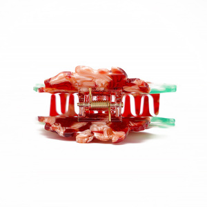Barrette à cheveux en acétate laqué de style japonais et coréen, avec motifs floraux exquis, strass et paillettes, tendance et à la mode, unisexe - Product Image 3