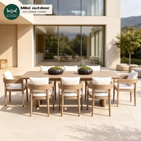 Ensemble de meubles de jardin en teck massif de luxe, modernes, résistants à l'eau, pour villa, hôtel, resort, patio.