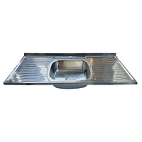 Évier de cuisine ou de buanderie en acier inoxydable 12050 Fregadero Negro, évier à cuve unique, acier inoxydable 201, évier avec égouttoir pressé