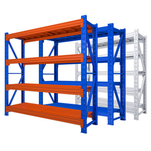 Étagères Jinshuo à 4 niveaux, capacité 500 kg, rayonnages de stockage multi-couleurs pour entrepôt, usage moyen - Product Image 1
