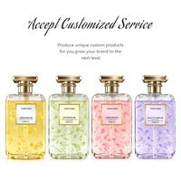 Ensemble de gel douche floral avec pétales de fleurs naturelles, aromathérapie hydratante, rose, jasmin, fleur de cerisier, 500 ml en stock